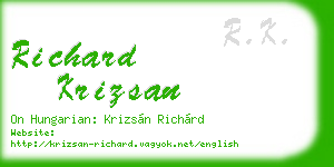 richard krizsan business card
