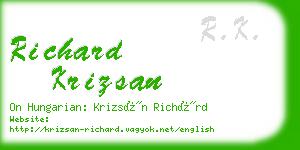 richard krizsan business card